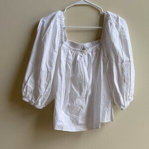 Women's Madewell Puff-Sleeve Top (Size 4) - White
